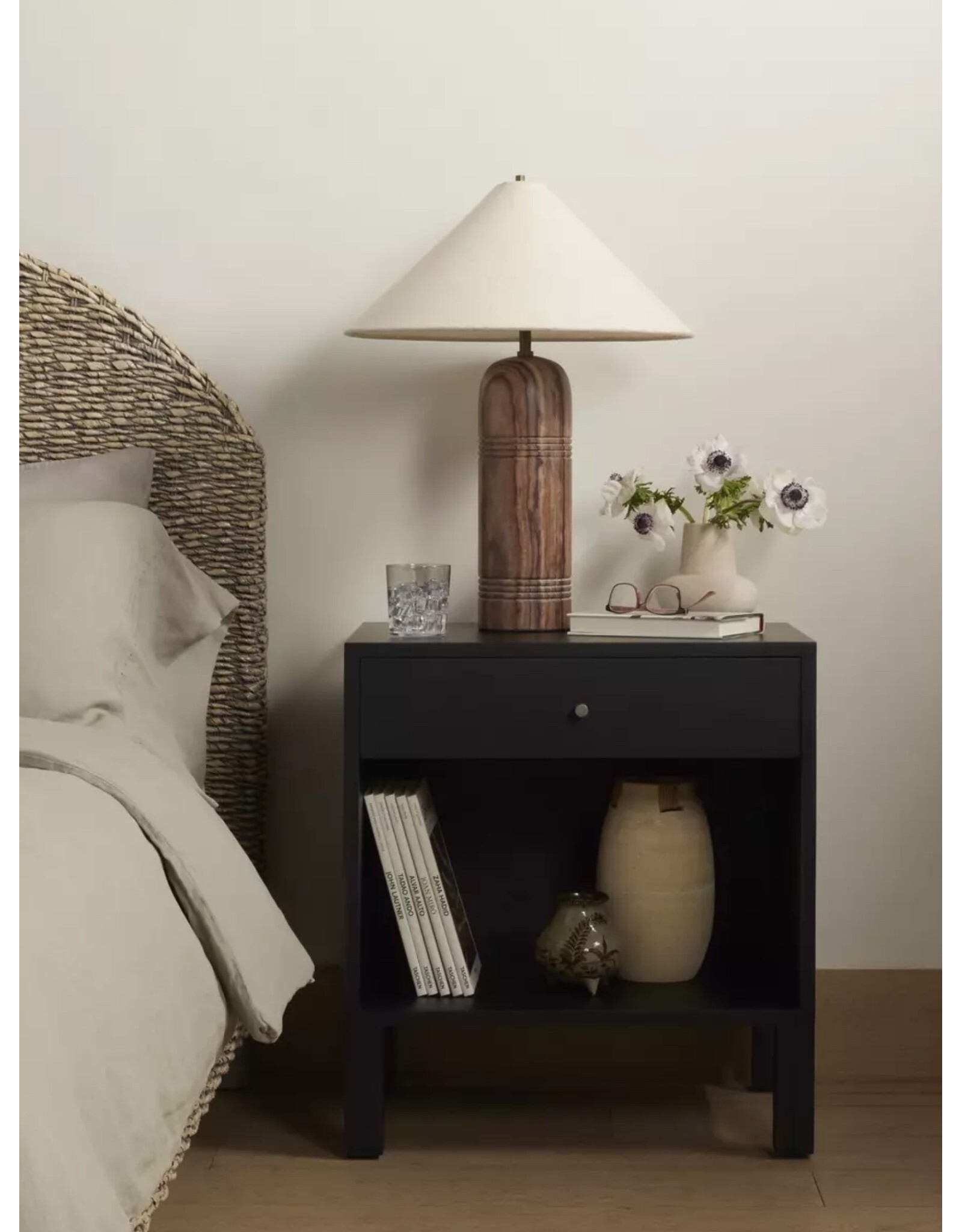Isador Nightstand in Black Wash Poplar