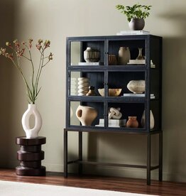 Spencer Curio Cabinet in Drifted Black