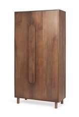 Astrid Medium Brown Solid Wood Armoire