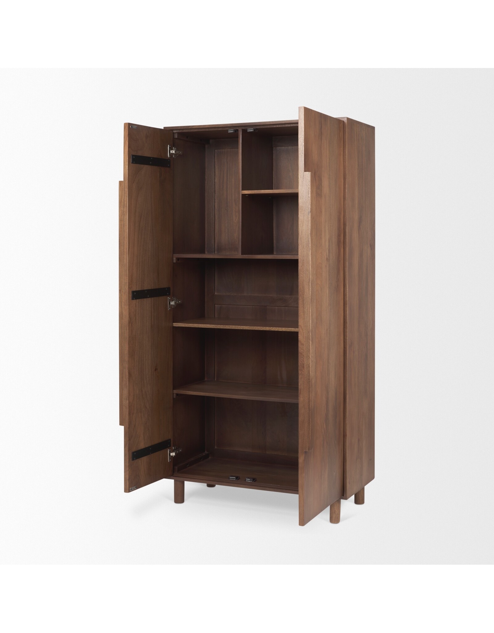 Astrid Medium Brown Solid Wood Armoire