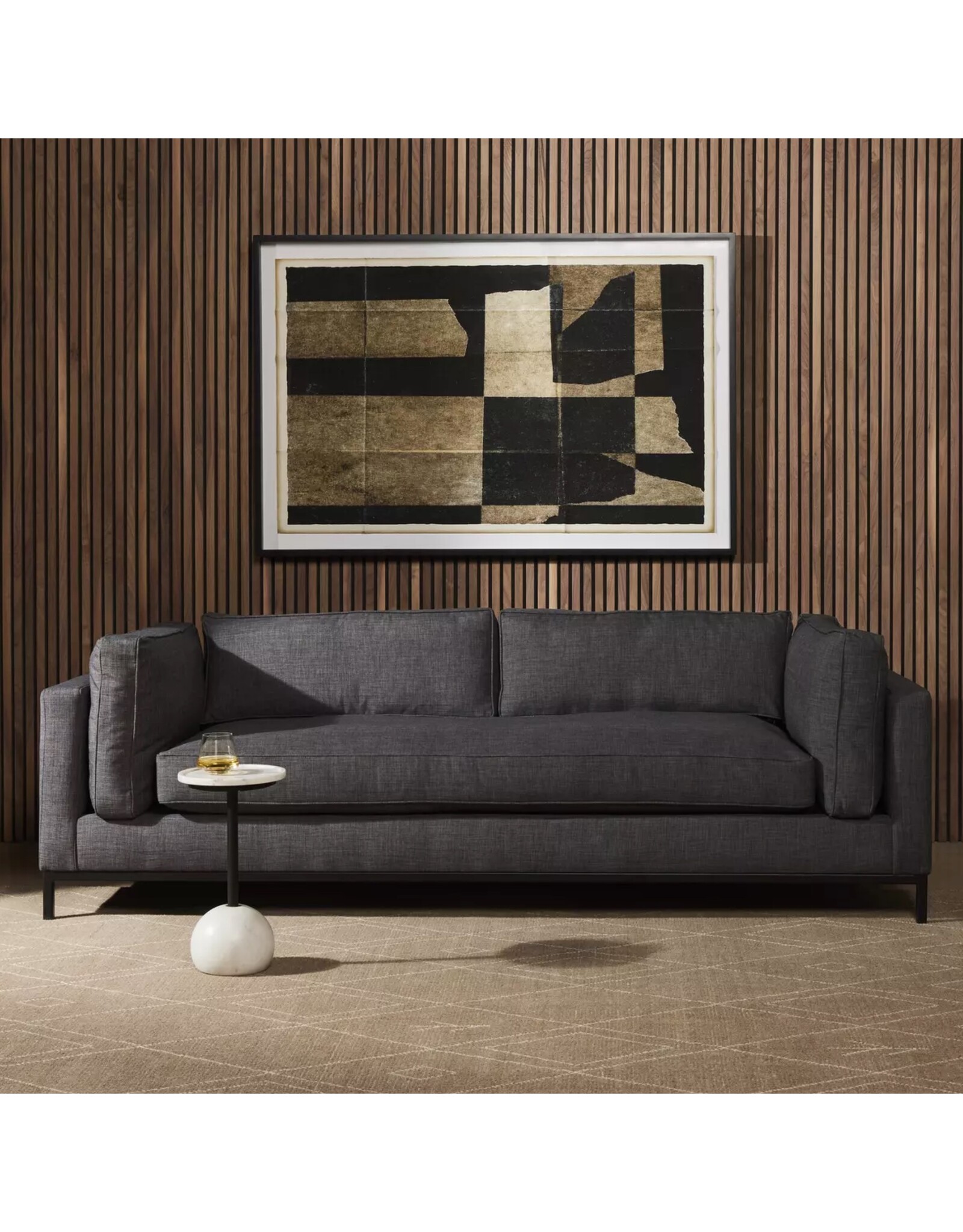Grammercy Sofa in Bennett Charcoal-92"