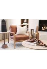Raeleigh Tan Faux Leather Accent Chair