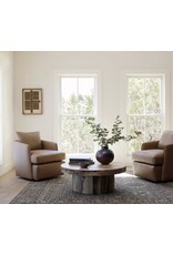 Whittaker Swivel Chair in Nantucket Taupe Leather