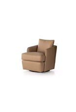 Whittaker Swivel Chair in Nantucket Taupe Leather