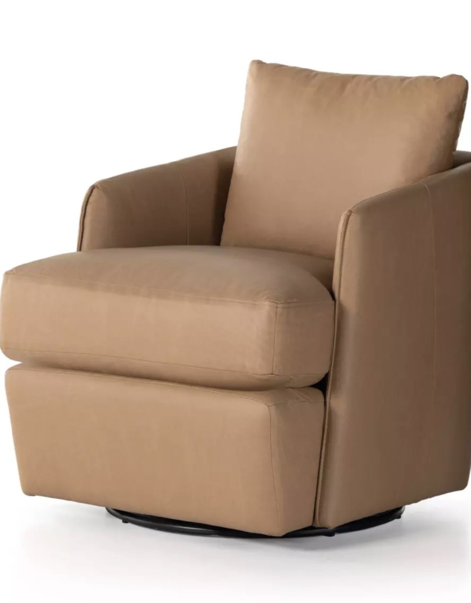 Whittaker Swivel Chair in Nantucket Taupe Leather