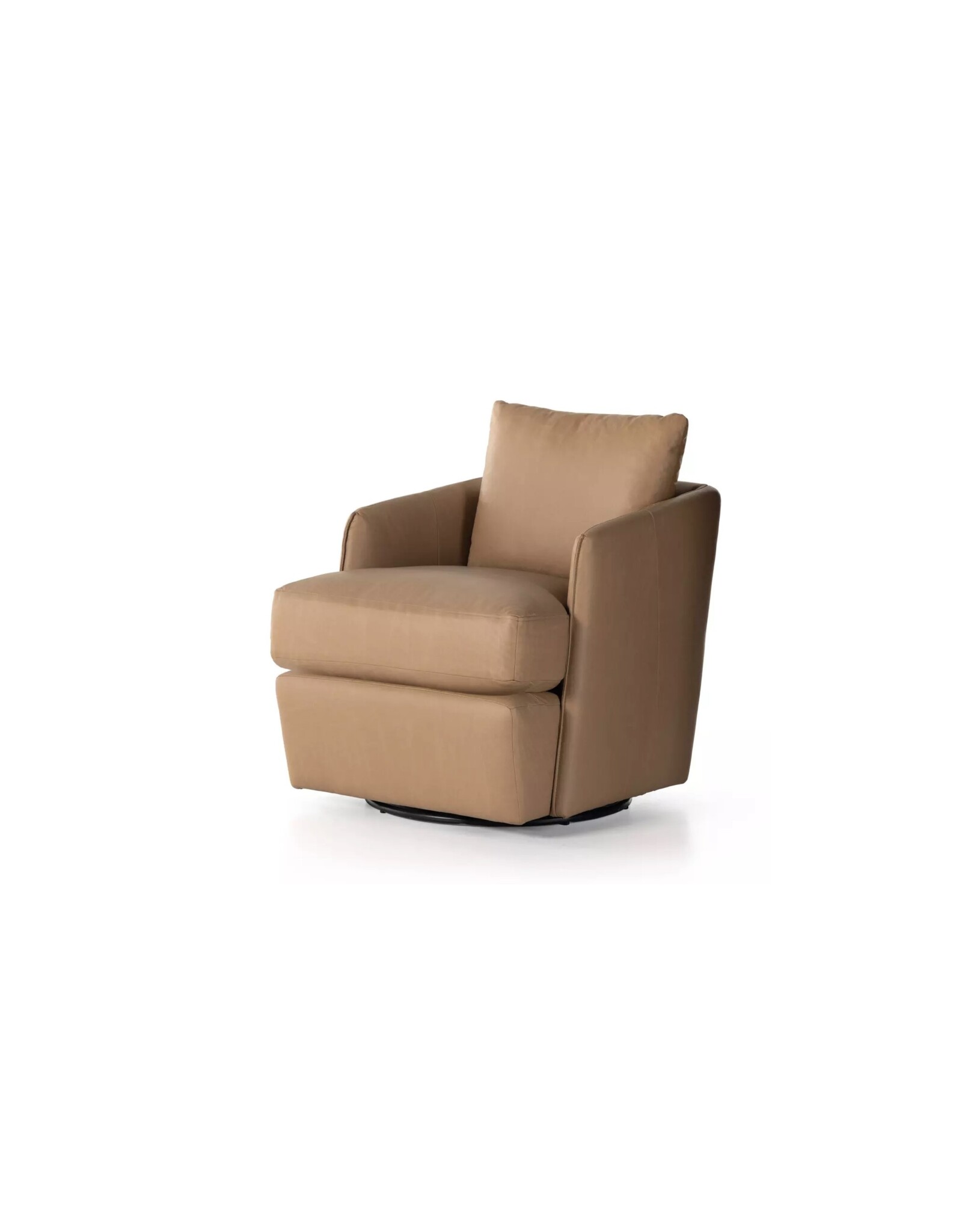 Whittaker Swivel Chair in Nantucket Taupe Leather