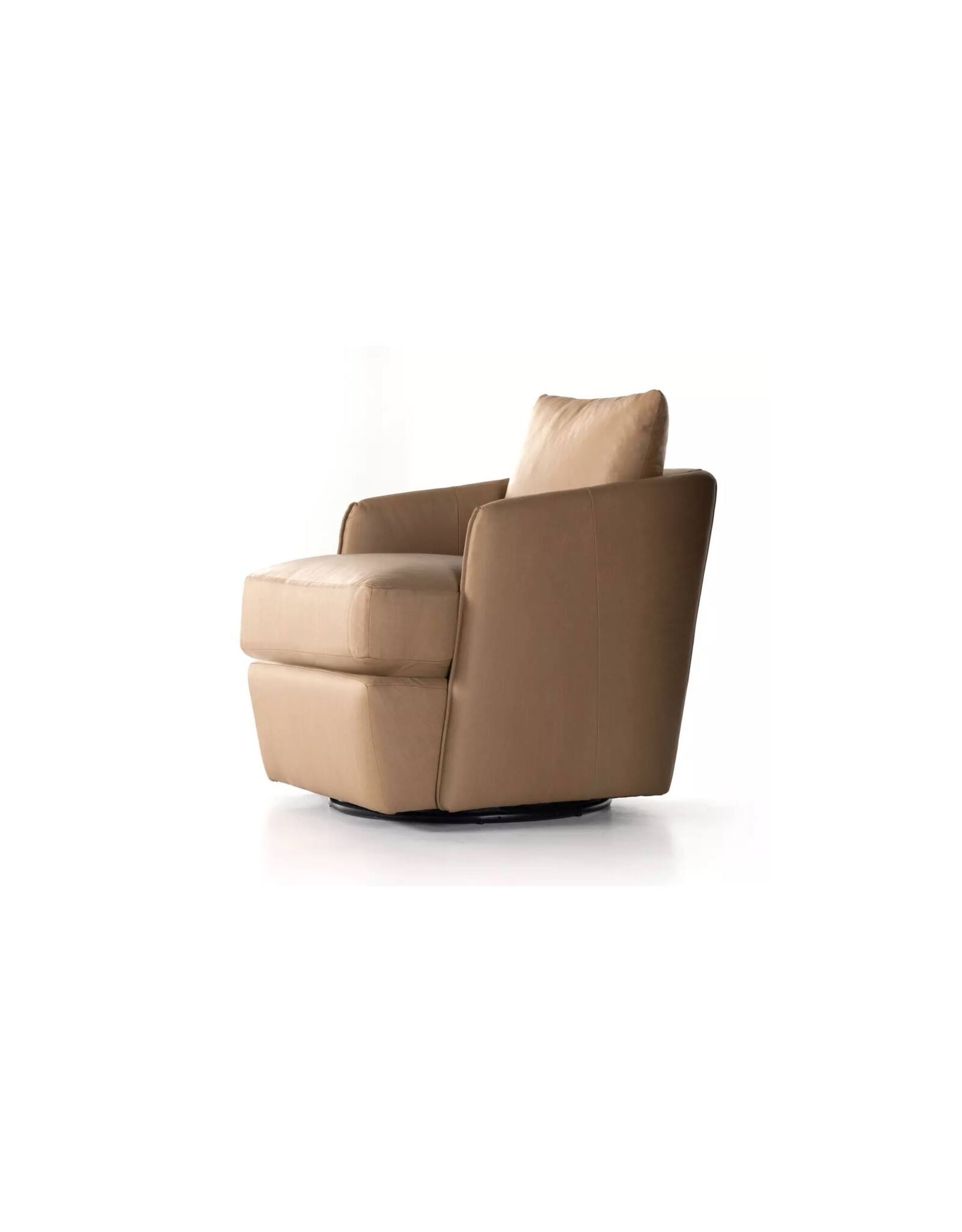 Whittaker Swivel Chair in Nantucket Taupe Leather