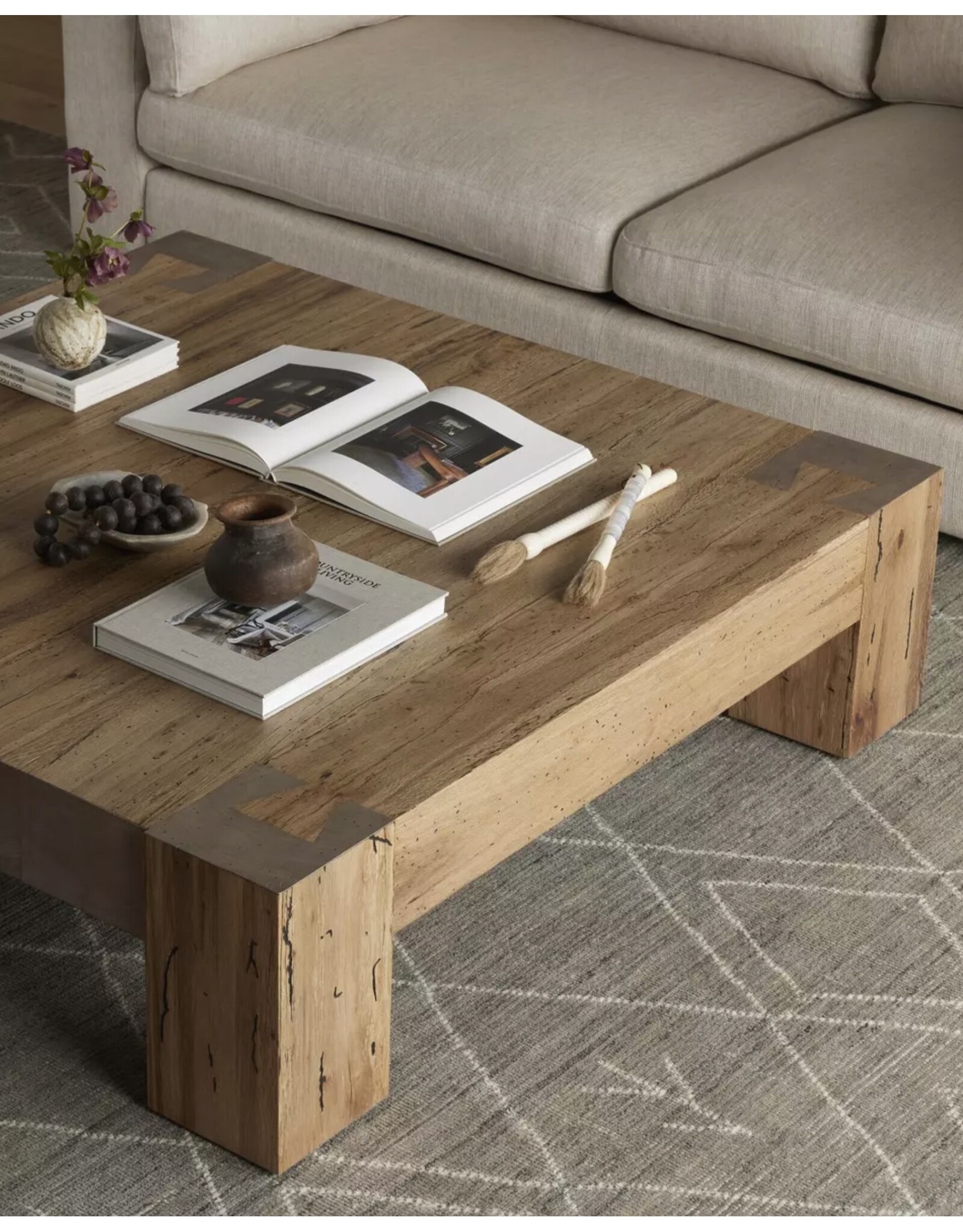 Abaso Coffee Table in Rustic Wormwood Oak