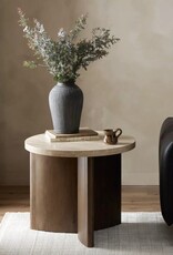 Toli End Table, Tavertine