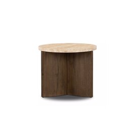Toli End Table, Tavertine