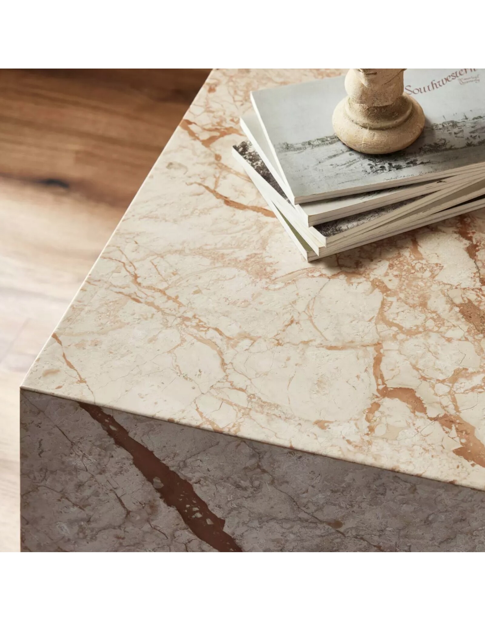 Modern Marble Plinth End Table
