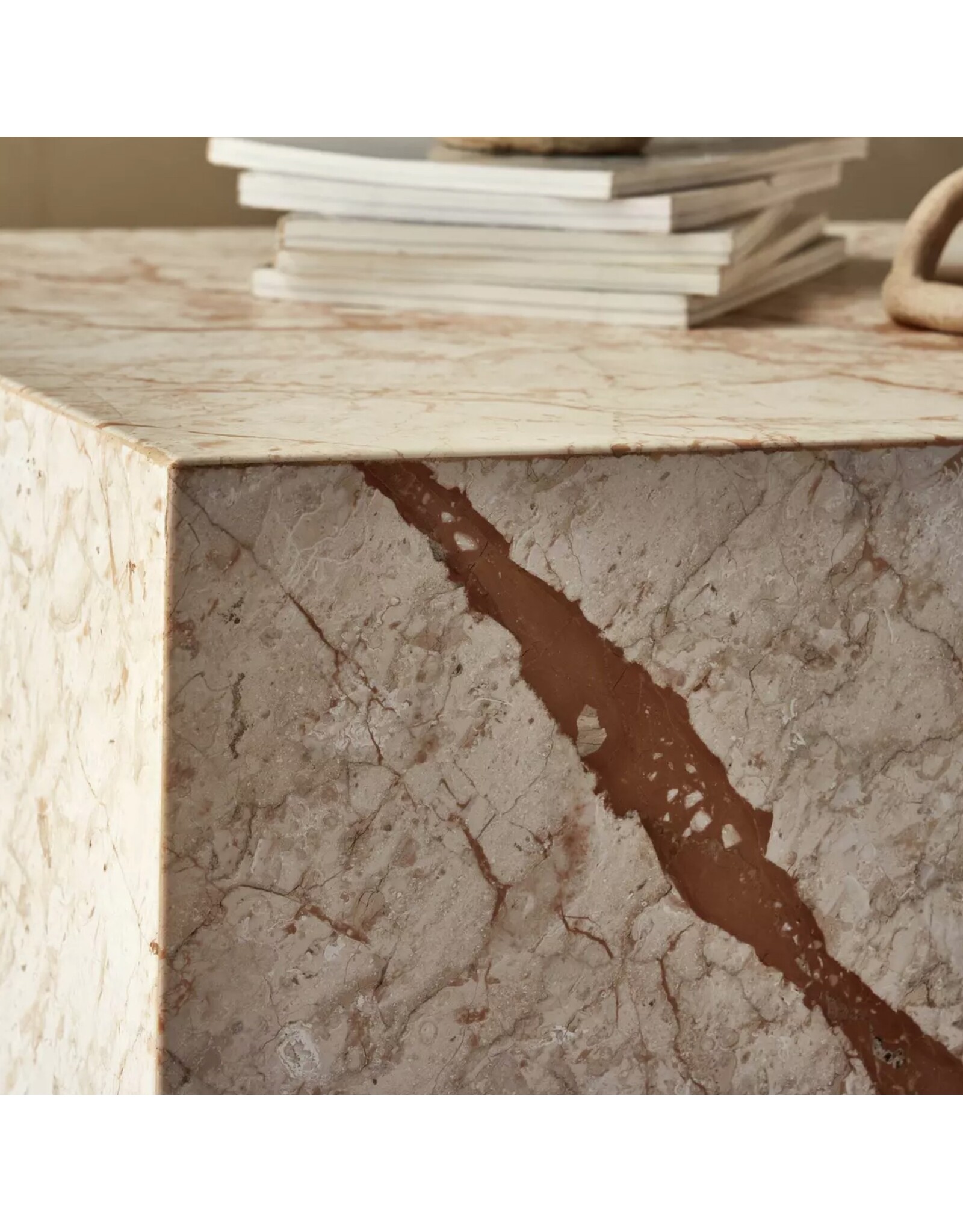 Modern Marble Plinth End Table