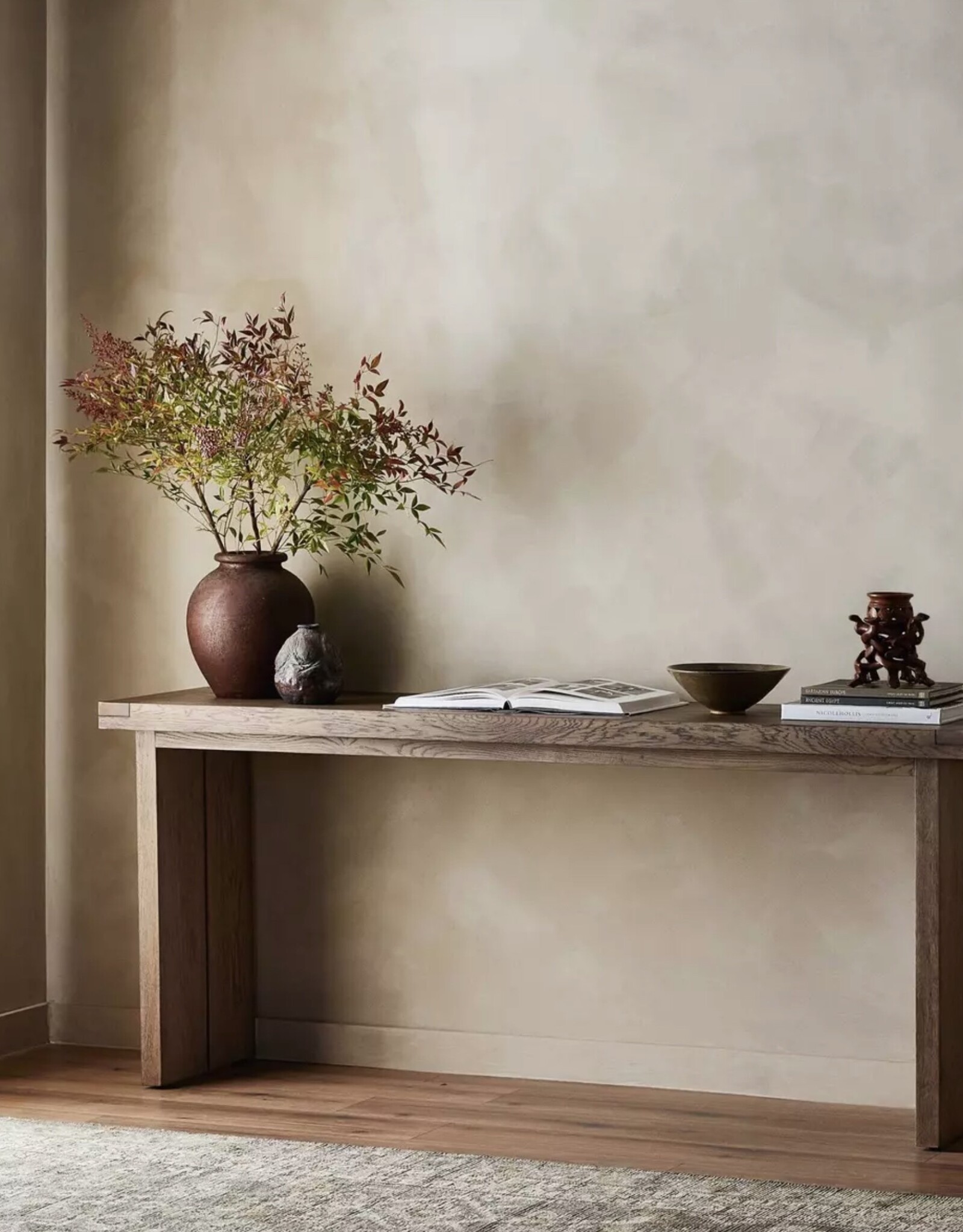 Warby Console Table, Worn Oak Veneer