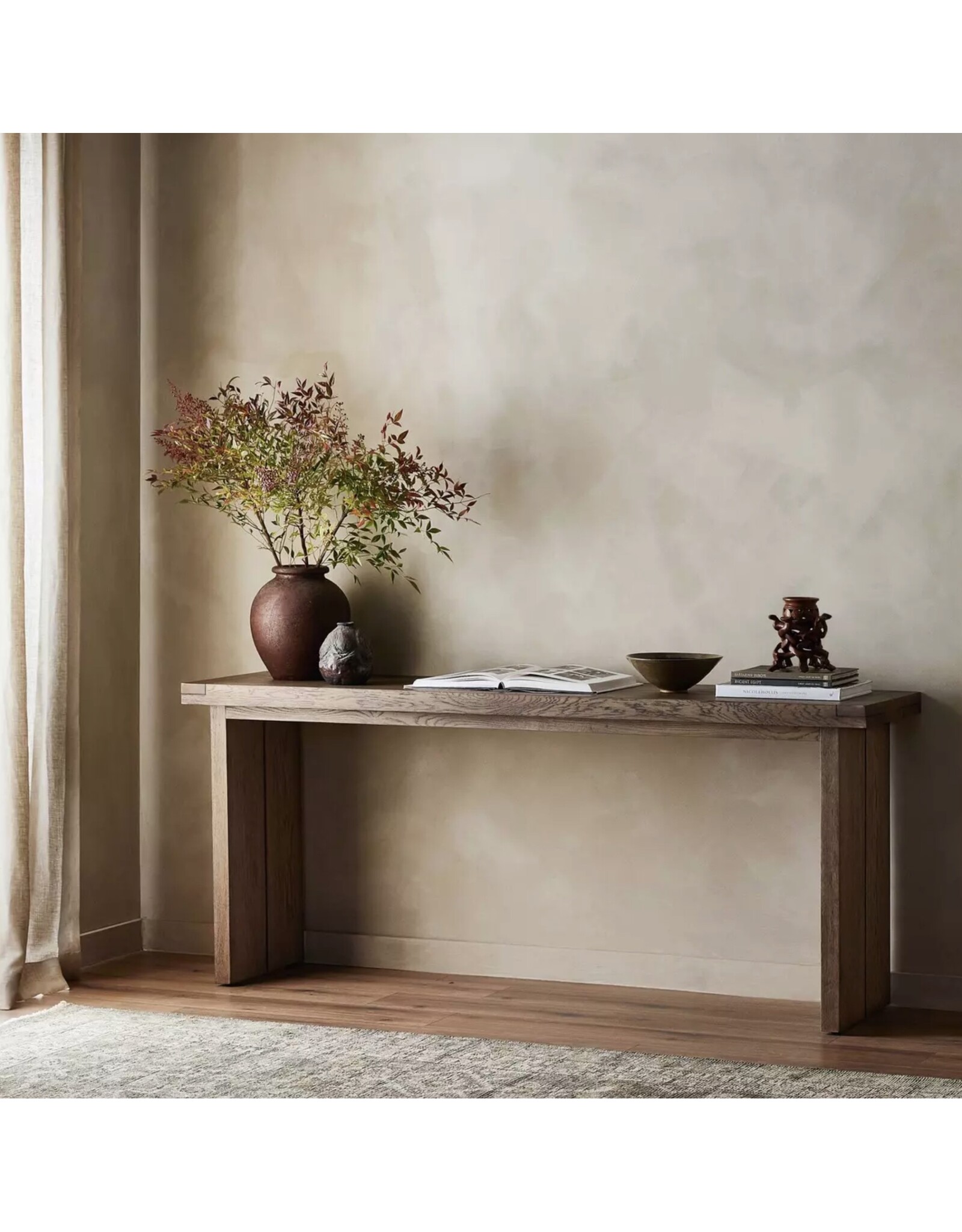 Warby Console Table, Worn Oak Veneer