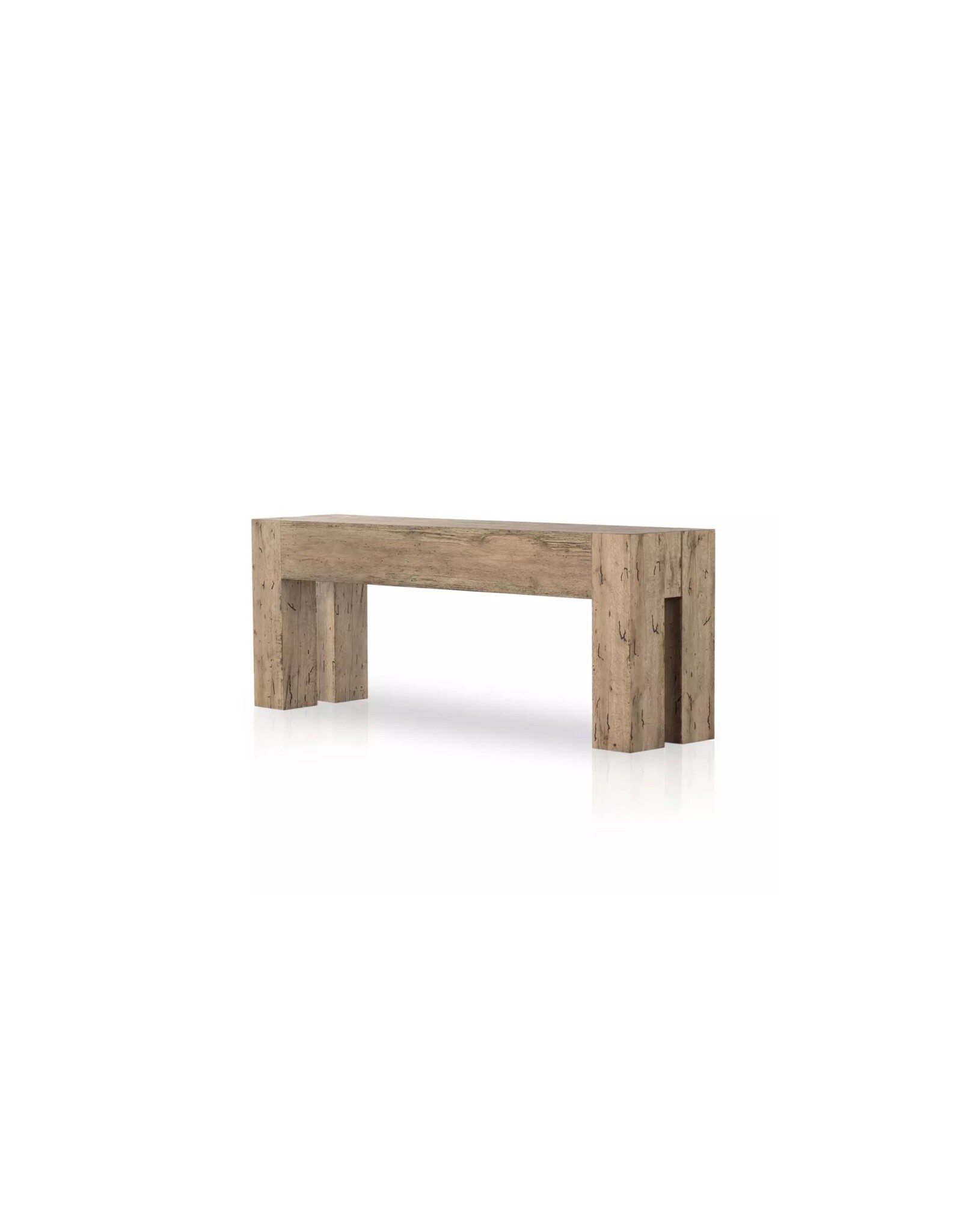 Abaso Console Table in Rustic Wormwood Oak