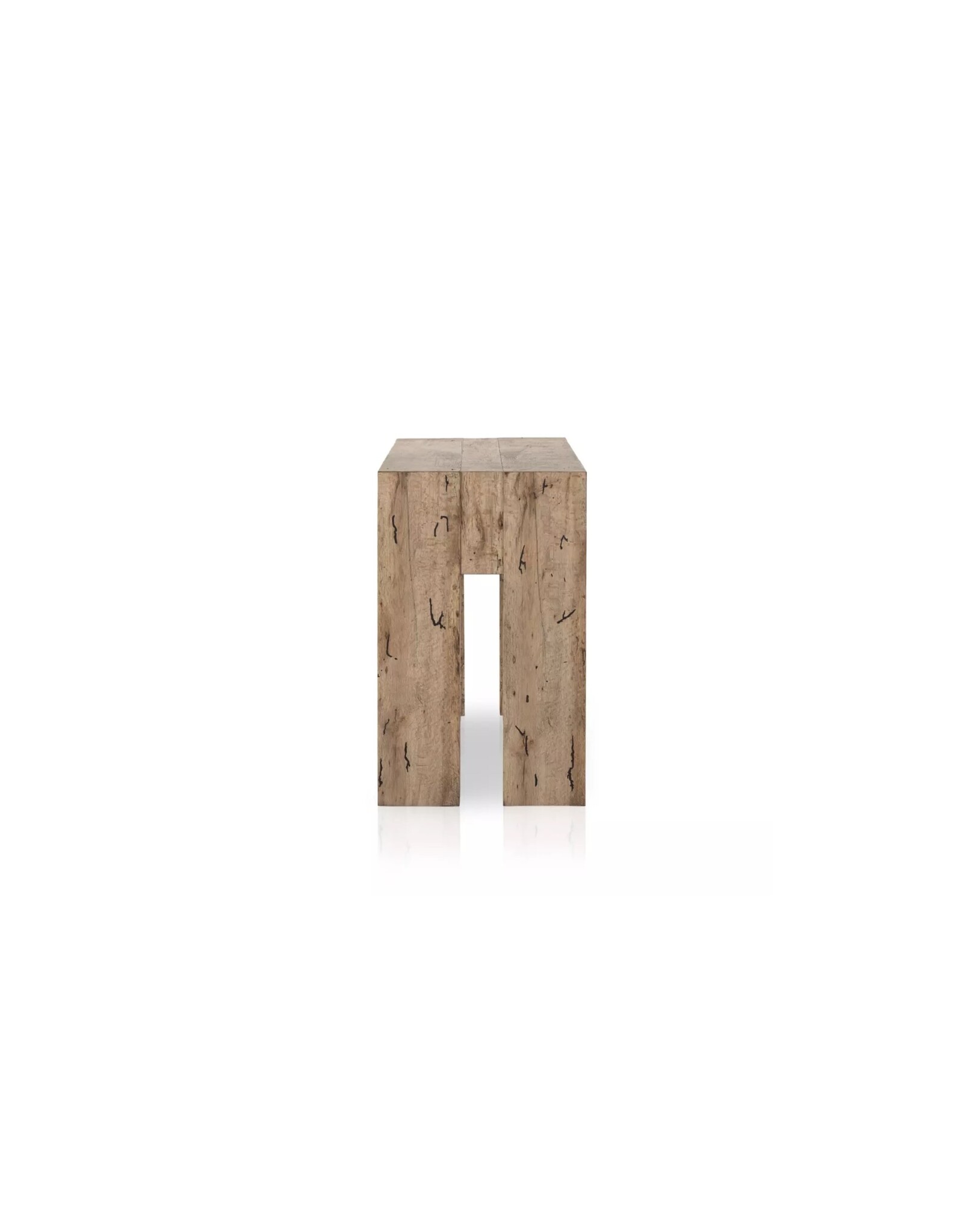 Abaso Console Table in Rustic Wormwood Oak