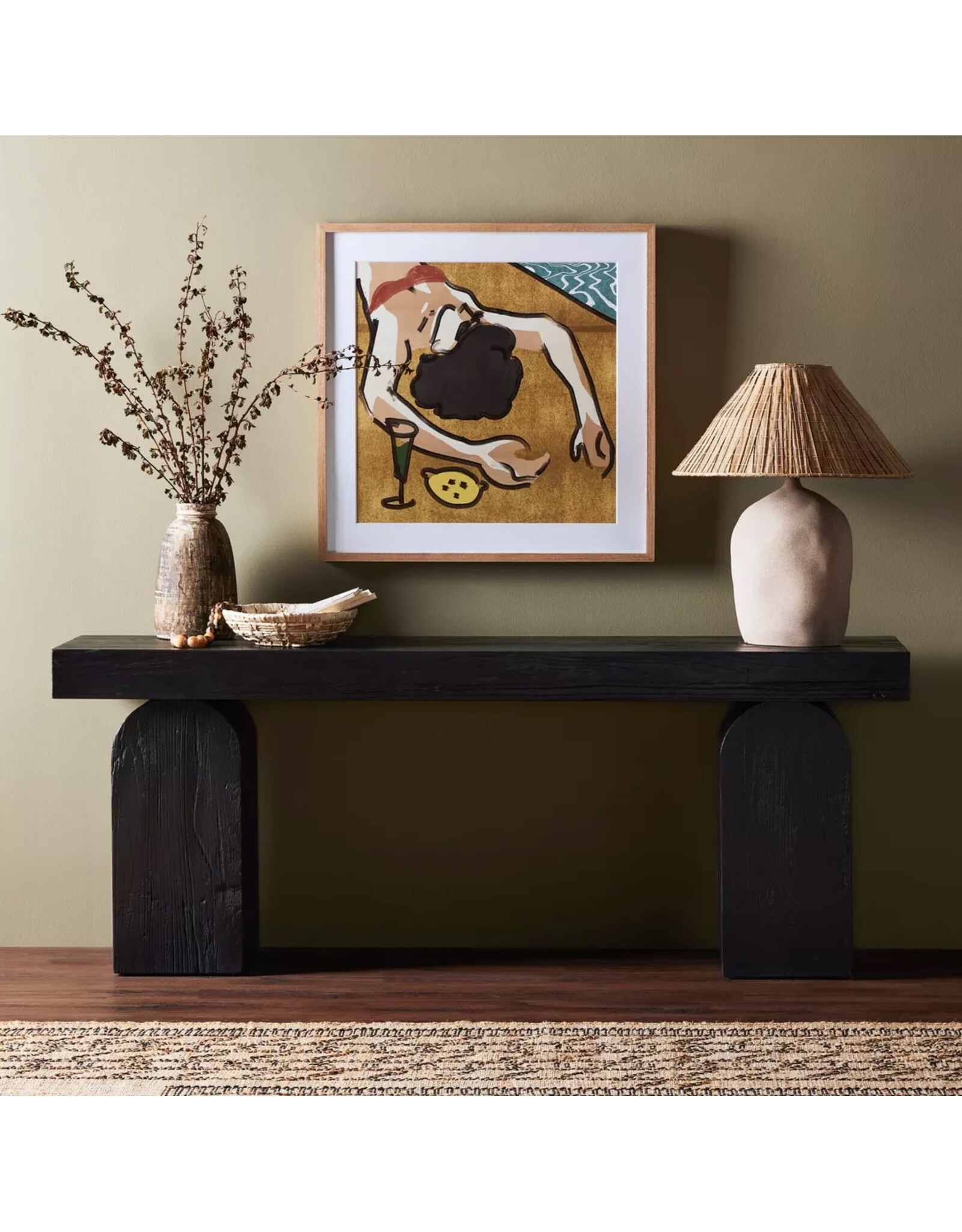 Keane Console Table in Black Elm