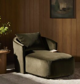 Farrah Chaise Lounge in Surrey Olive