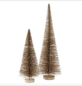 Tall Bottle Brush Tree L, Pale Gold