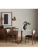 Helen Round Bistro Table in Polished White Marble