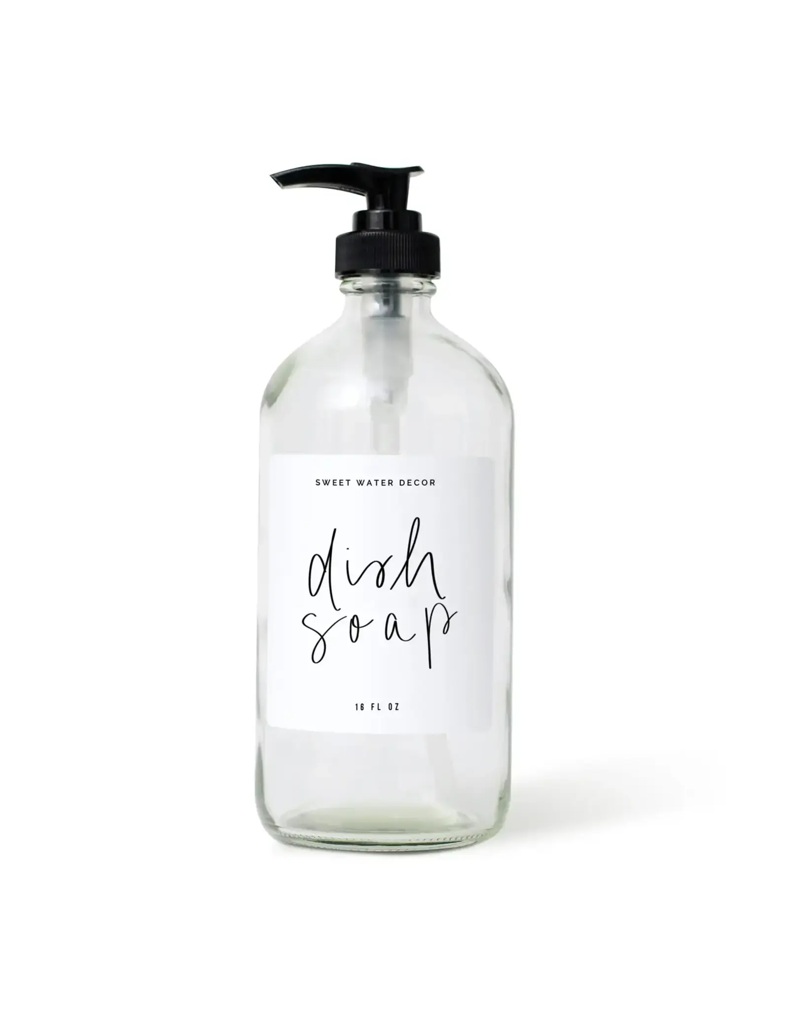 16oz Clear Glass Dish Soap Dispenser