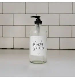 16oz Clear Glass Dish Soap Dispenser