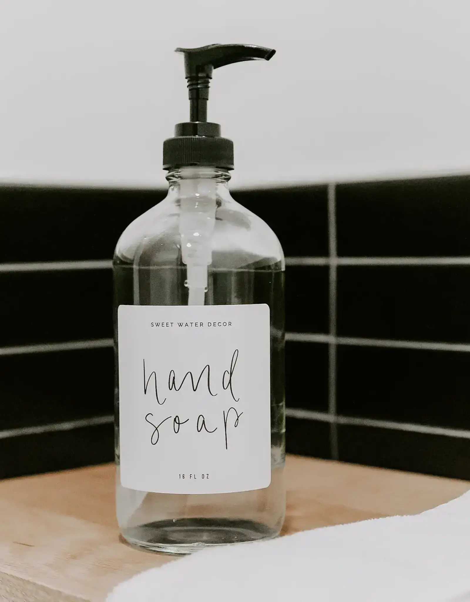 16oz Clear Glass Hand Soap Dispenser
