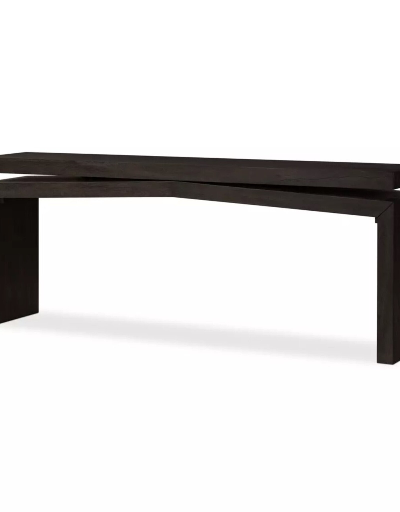 Matthes Oak Console Table in Smoked Black-79"