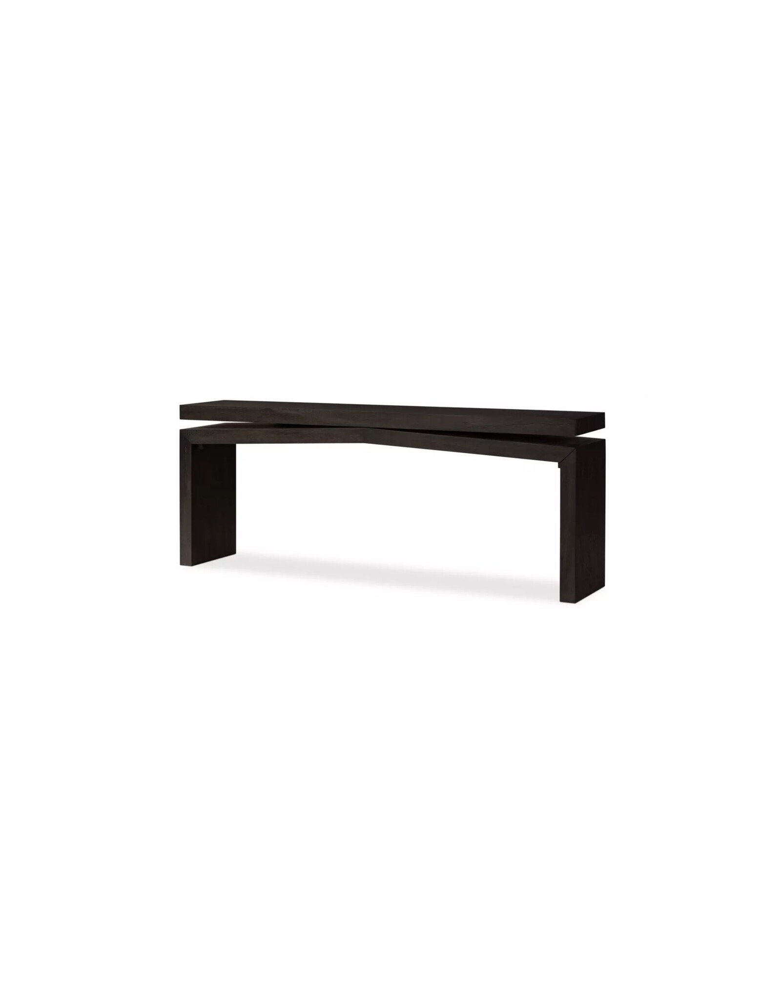 Matthes Oak Console Table in Smoked Black-79"