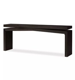 Matthes Oak Console Table in Smoked Black