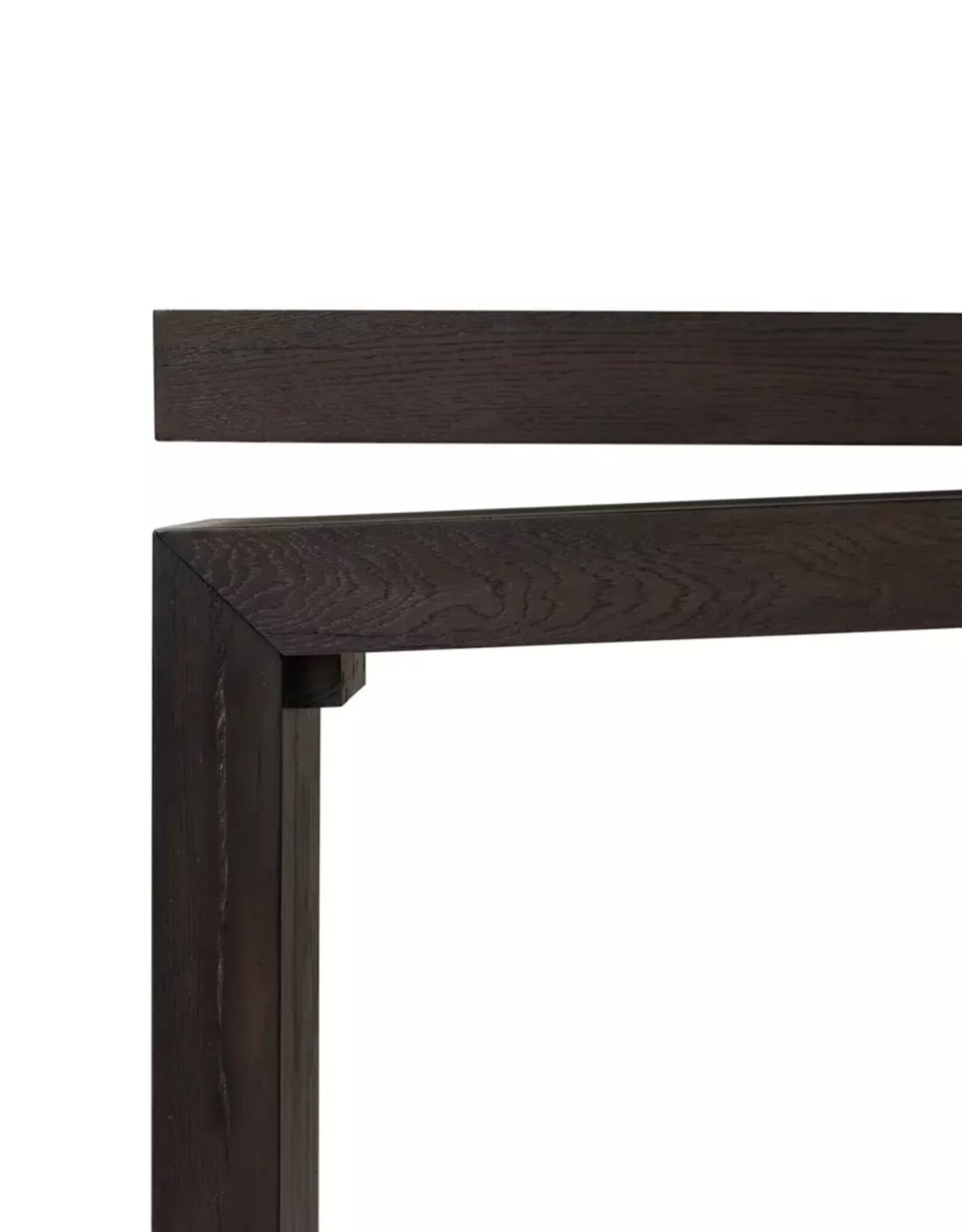 Matthes Oak Console Table in Smoked Black-79"