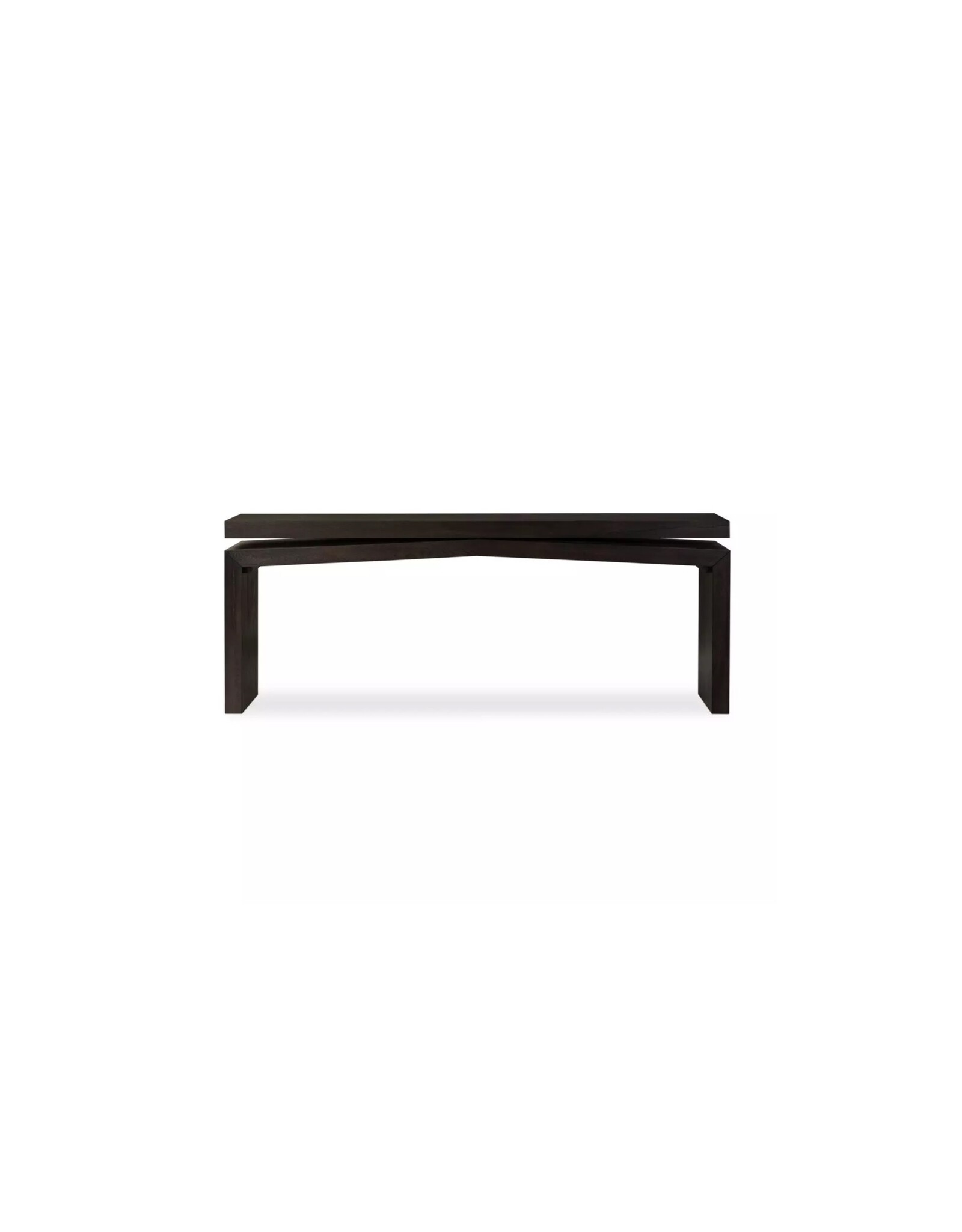 Matthes Oak Console Table in Smoked Black-79"