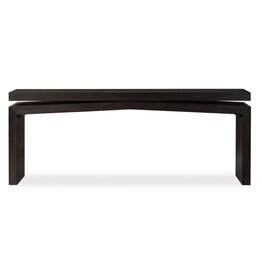 Matthes Oak Console Table in Smoked Black-79"