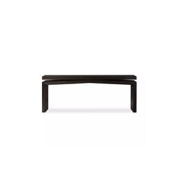 Matthes Oak Console Table in Smoked Black-79"