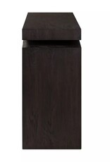 Matthes Oak Console Table in Smoked Black-79"