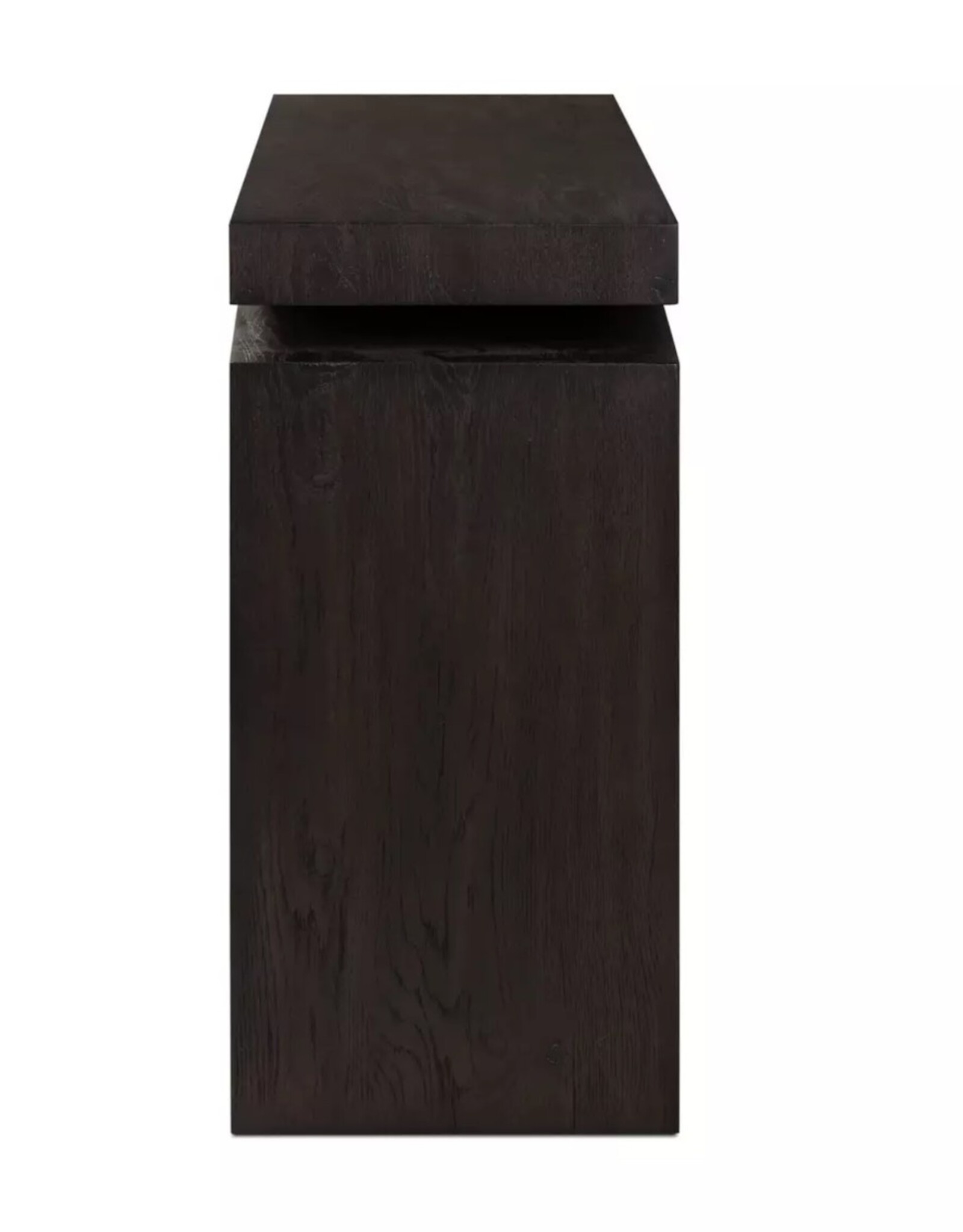 Matthes Oak Console Table in Smoked Black-79"