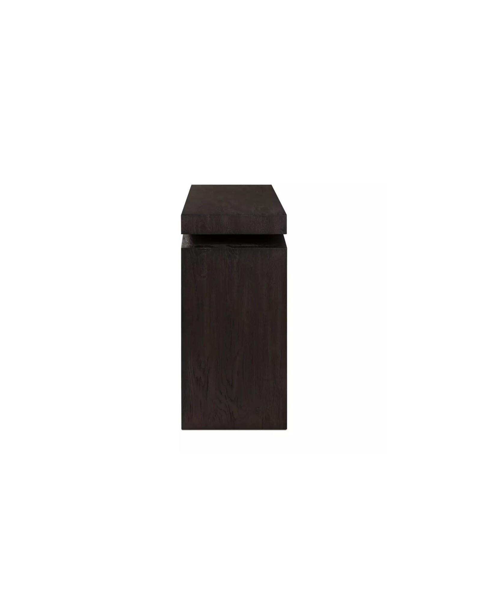Matthes Oak Console Table in Smoked Black-79"