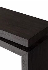 Matthes Oak Console Table in Smoked Black-79"