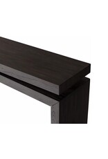 Matthes Oak Console Table in Smoked Black-79"