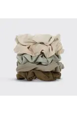 Assorted Textured Scrunchies 5pc Set - Eucalyptus