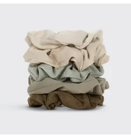 Assorted Textured Scrunchies 5pc Set - Eucalyptus
