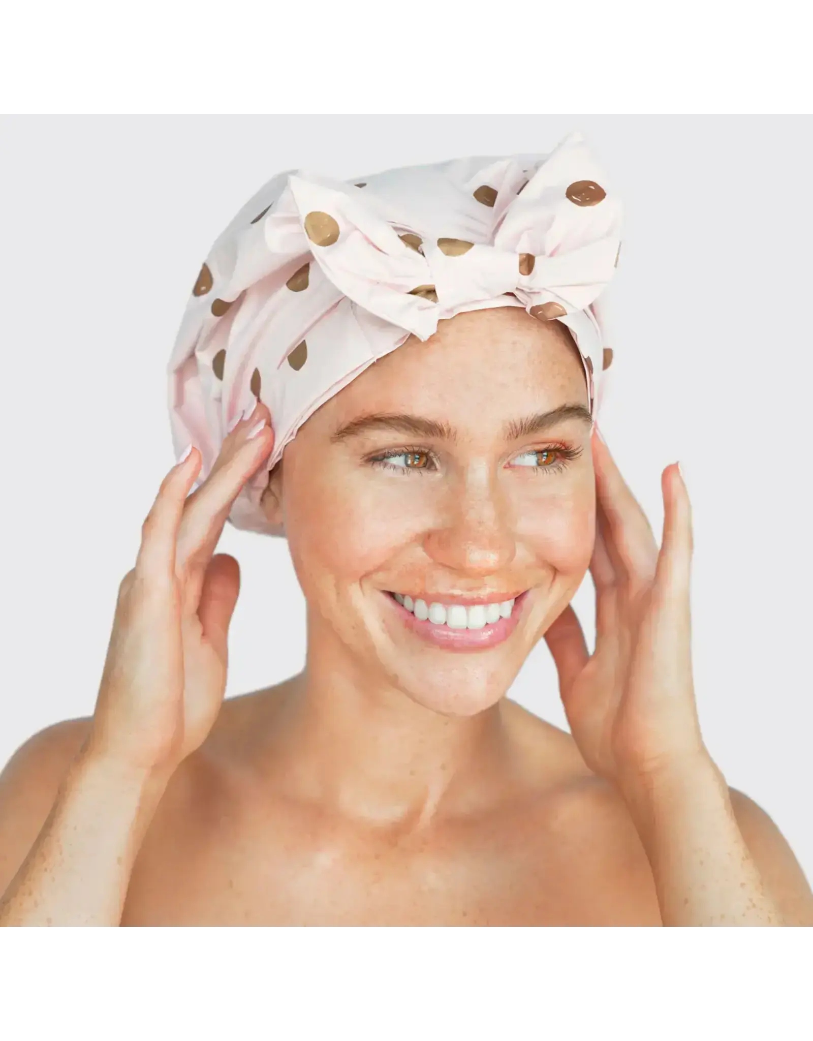 Luxury Shower Cap - Blush Dot