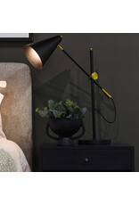 Fragon II(26"H) Black/Gold Metal Adjustable Cone Shade Table Lamp