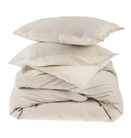 Kerala Kantha Duvet Set, Cream