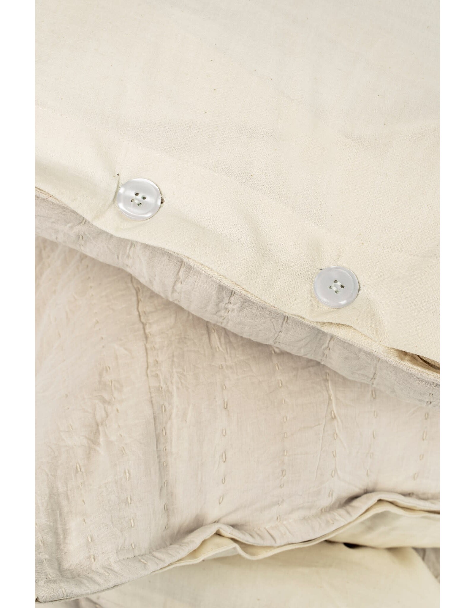 Kerala Kantha Duvet Set, Cream