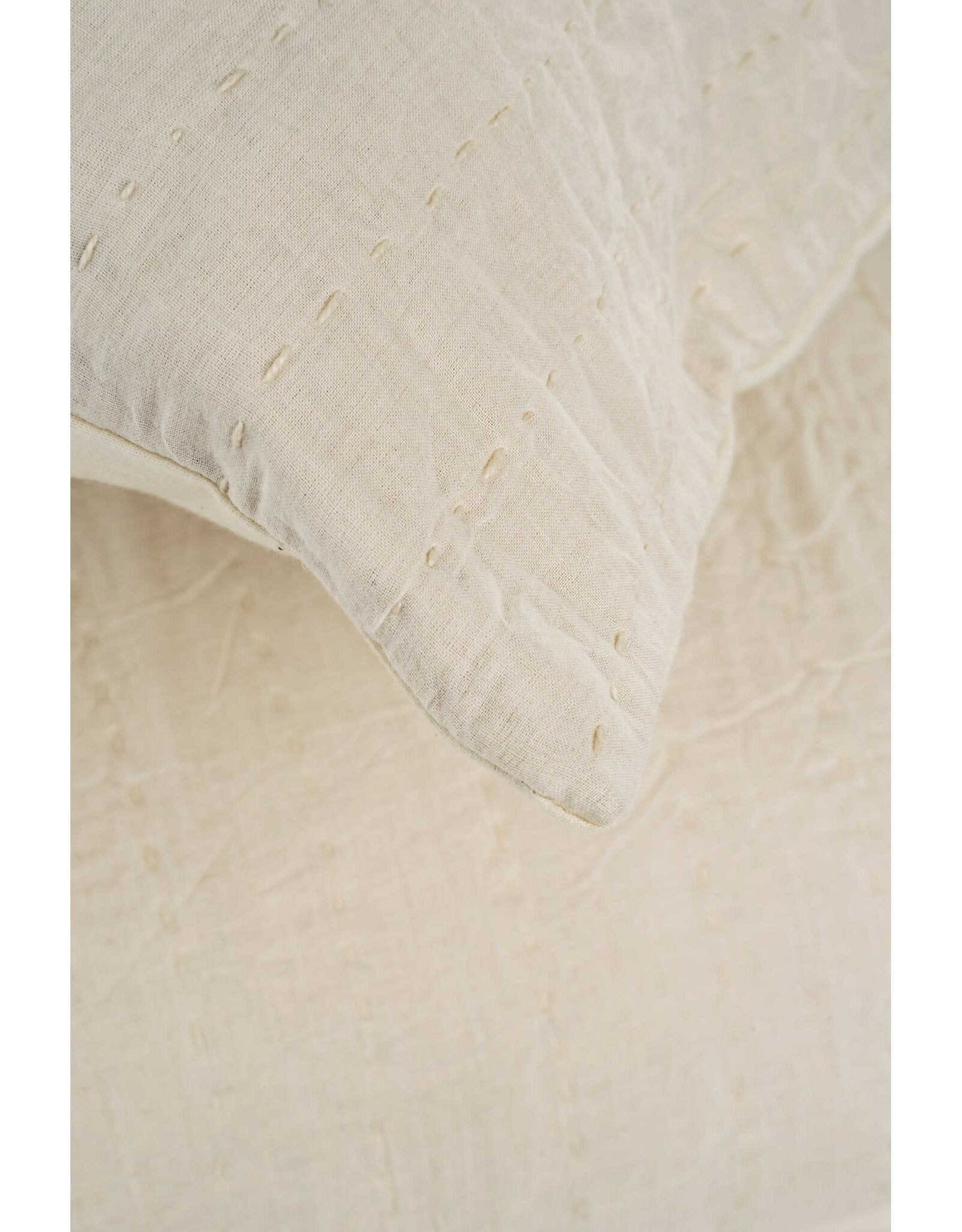 Kerala Kantha Duvet Set, Cream