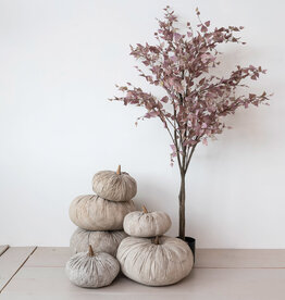 Faux Birch Tree in Plastic Pot, Dusty Rose Color