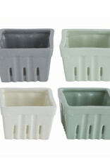 Textured Stoneware Berry Basket, 4 Colors