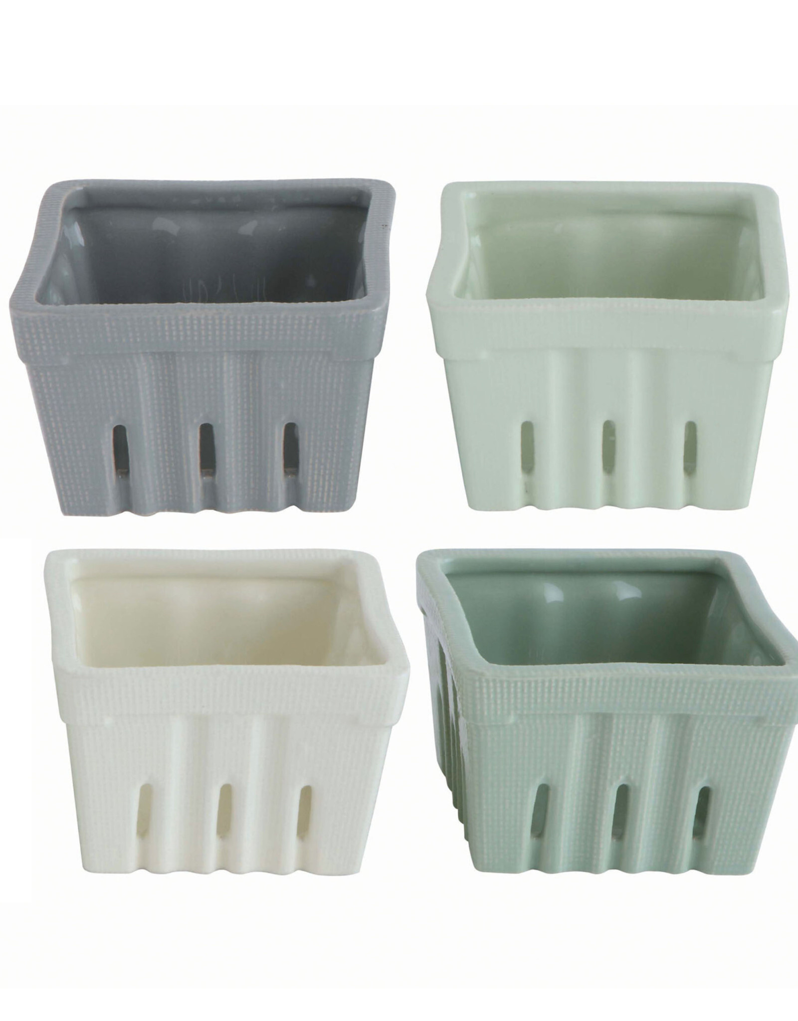 Textured Stoneware Berry Basket, 4 Colors