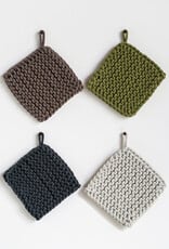 Cotton Crocheted Pot Holder, Various Colours